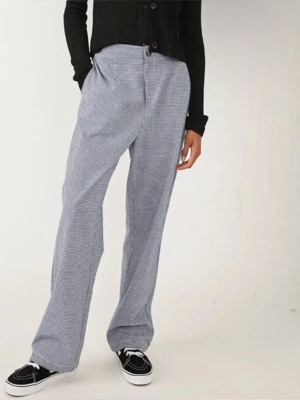 Free People Kate Micro Plaid Gingham Picnic Print Pants